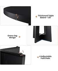 gaomon 47" Round Dining Table with Thickened Edge and Sturdy Pedestal Base