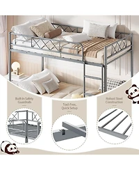 gaomon Bunk Bed with Extra High Guardrail, Heavy Duty Metal Frame & Sturdy Slats, No Box Spring Needed, Space Saver