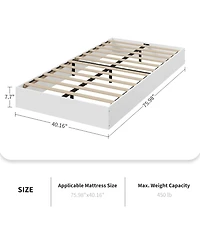 gaomon Wood Platform Bed with Sturdy Wooden Slats, Floor-Standing Bed Frame, Modern Minimalist Design Bed Frame