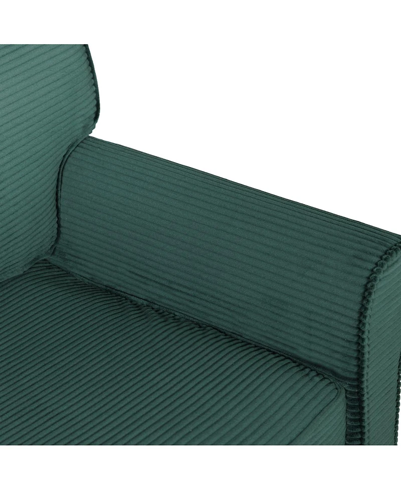 Streamdale Furniture Modern Corduroy 2-Seater Sofa with Removable Cushions & Padded Armrests
