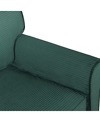 Streamdale Furniture Modern Corduroy 2-Seater Sofa with Removable Cushions & Padded Armrests