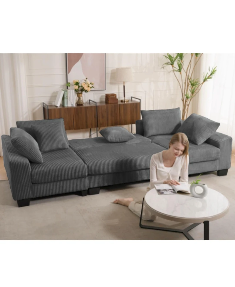 Streamdale Furniture 114" U-Shaped Sleeper Sofa Bed