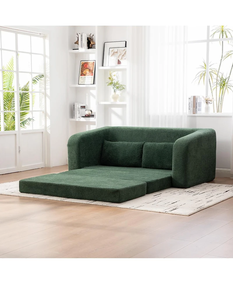 Streamdale Furniture 71" 2-in-1 Pull Out Loveseat Sofa Bed with Pillows