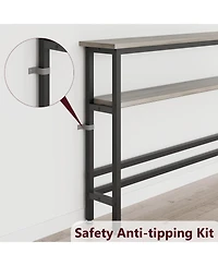 gaomon 59" Narrow 2-Tier Console Table with Adjustable Shelf