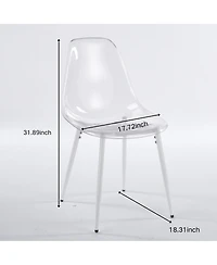 Streamdale Furniture 5pcs Dining Set, Metal Leg Table, Mid-Century Dining Table for 4-6 People