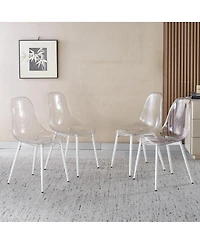 Streamdale Furniture 5pcs Dining Set, Metal Leg Mid-century Table and Chair Set