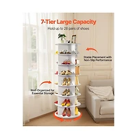 Slickblue 7-Tier Rotating Shoe Rack 360° Spinning Carousel