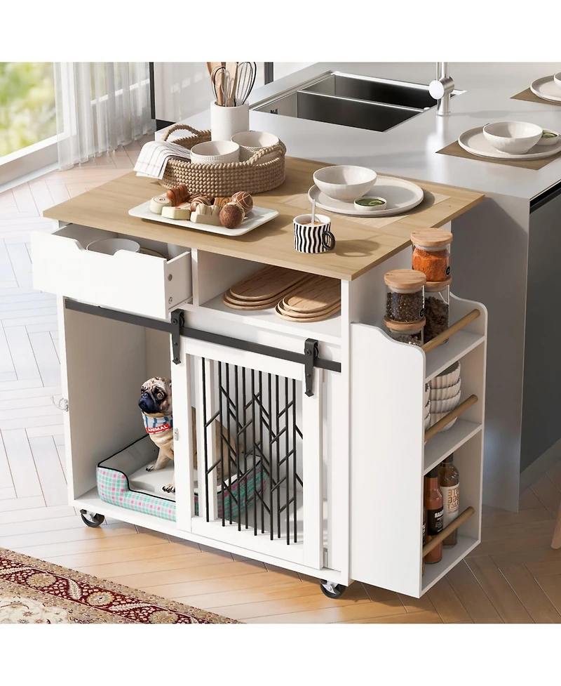 Streamdale Furniture Dog Crate Kitchen Island End Table