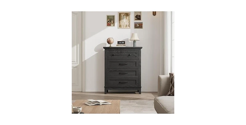 gaomon 4 Dresser for Bedroom, 34.8" Tall Vertical Drawer Dresser with Large Storage