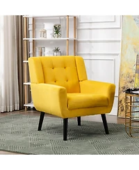 Clihome Modern Soft Velvet Accent Chair Dining Chair Bedroom Chair