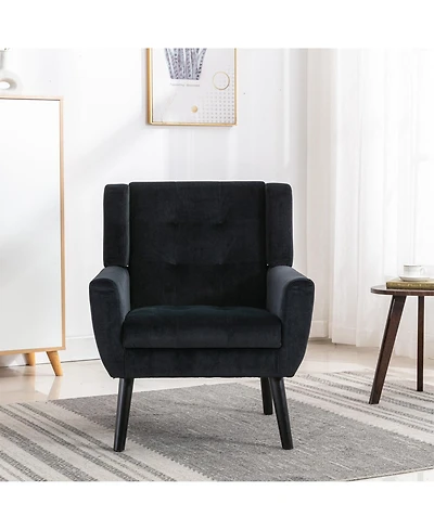 Clihome Modern Soft Velvet Accent Chair Dining Bedroom With Legs