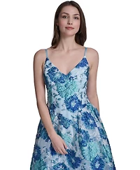 Eliza J Women's V-Neck Printed Midi Dress