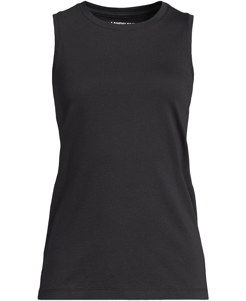 Lands' End Women's Petite Supima Cotton Crew Neck Tank