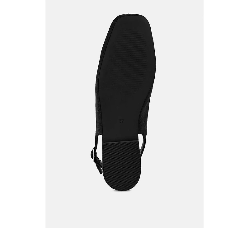 Sozani Genuine Suede Leather Slingback Flats