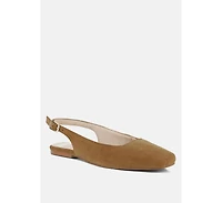 Sozani Genuine Suede Leather Slingback Flats