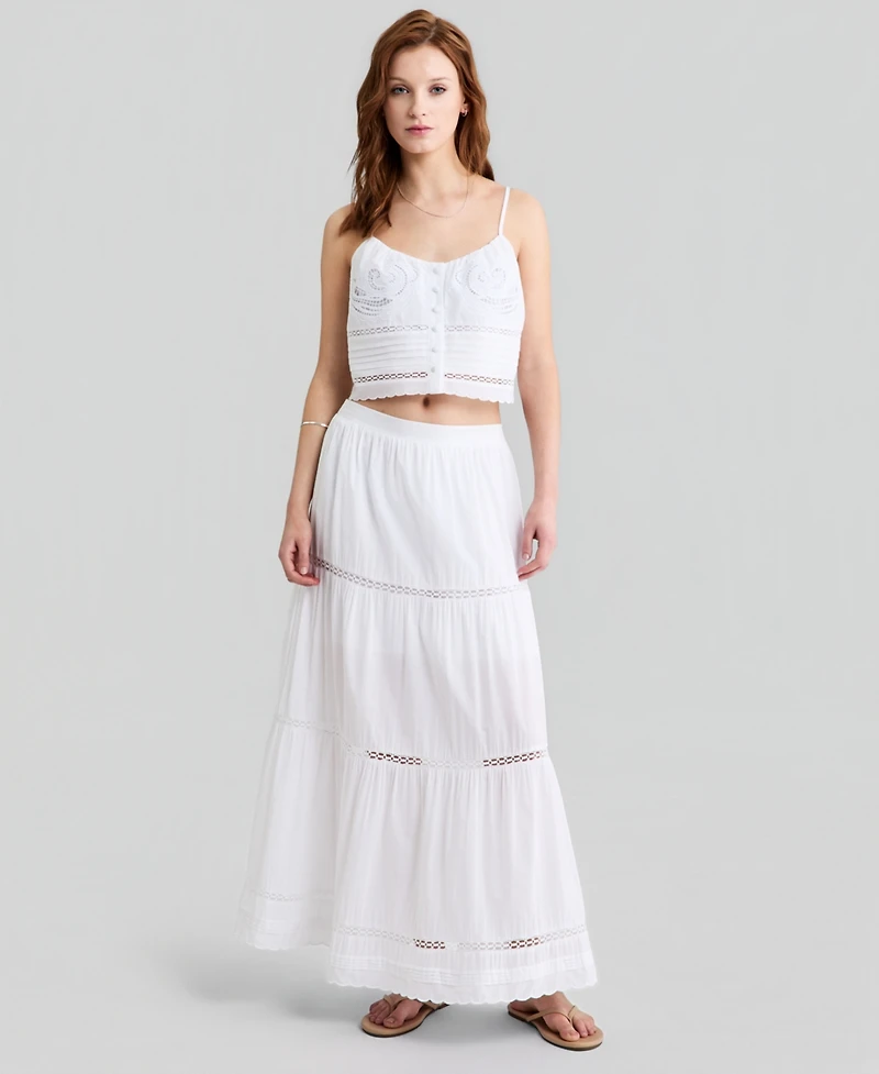And Now This Women's Cutwork-Embroidered Pleated Top, Macy's Exclusive