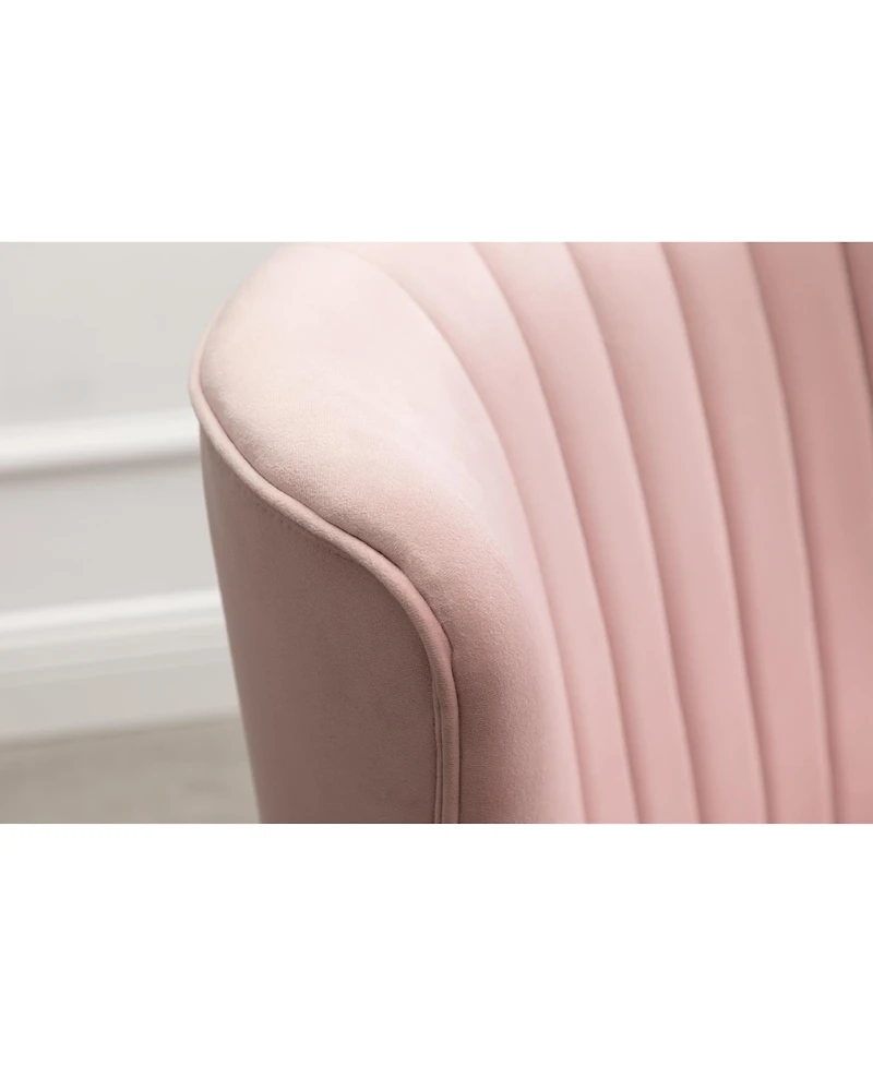 Simplie Fun Contemporary Velvet Upholstered Accent Chair, Pink