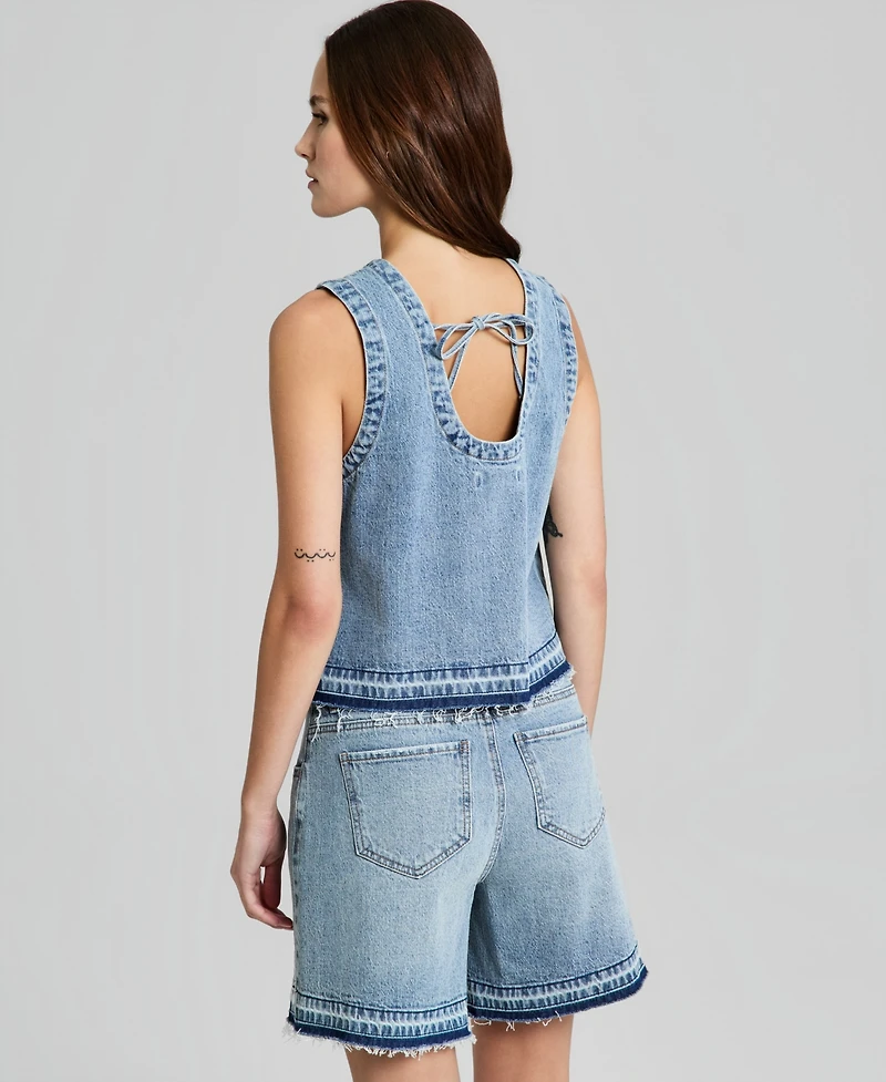 And Now This Women's Embroidered Denim Sleeveless Top, Macy's Exclusive