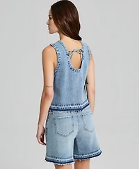 And Now This Women's Embroidered Denim Sleeveless Top, Macy's Exclusive