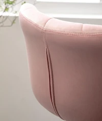 Simplie Fun Upholstered Adjustable Swivel Barstools in Pink, Set of 2