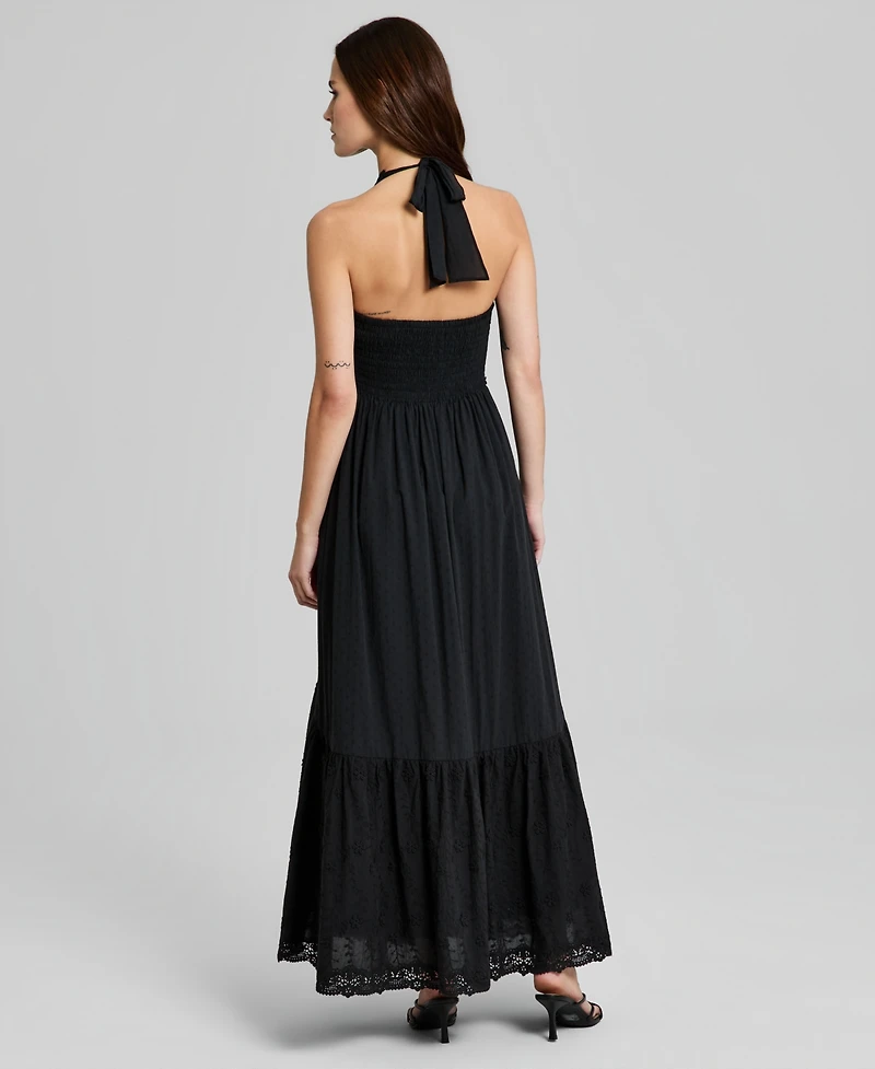 And Now This Women's Cotton Crochet-Trim Maxi Dress, Macy's Exclusive