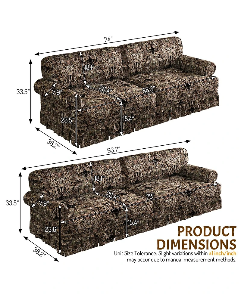 Streamdale Furniture Luxuriously Comfortable 3&4-Seater Cloud Couch, Oxford Fabric Sofa