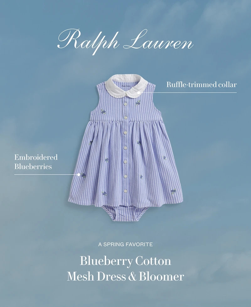 Polo Ralph Lauren Baby Girls' Sleeveless Dress and Bloomer, 2-Piece Set