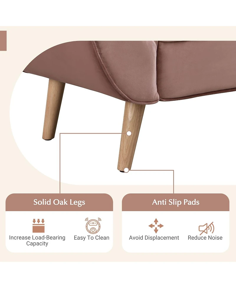 Streamdale Furniture Upholstered Velvet Button Tufted Ottoman Bench with 2 Pillows