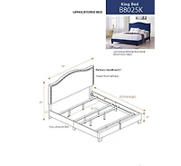 Kings Brand Furniture Transitional Upholstered Bed Velvet with Nailhead Trim Espresso Wood Legs