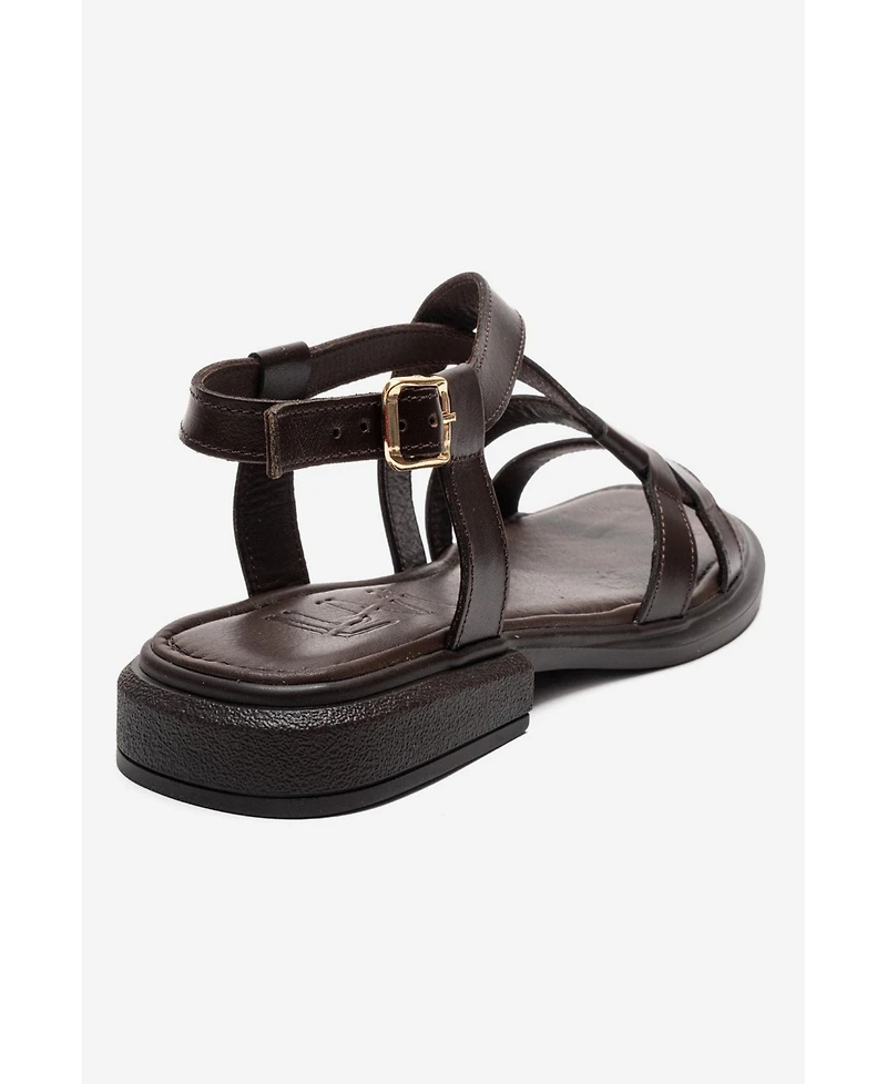 Forever & Always Shoes Womens Laveda Leather Strap Sandal