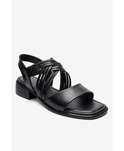 Forever & Always Shoes Women's Livello Leather Multi Strap Sandal