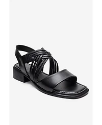 Forever & Always Shoes Women's Livello Leather Multi Strap Sandal