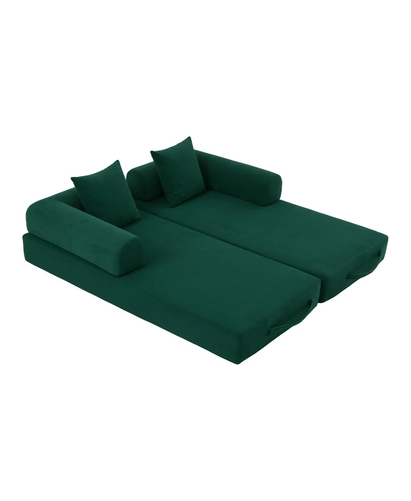 Streamdale Furniture Foldable & Compressible Sofa with Metal Frame for Small Spaces