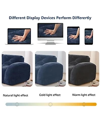 Streamdale Furniture Streamdale L-shaped Velvet Sofa with Movable Ottoman