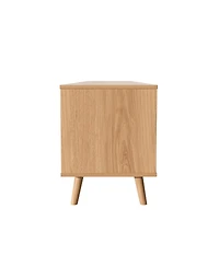 Streamdale Furniture Rattan Tv Stand for TVs up to 90", Modern Farmhouse Media Console