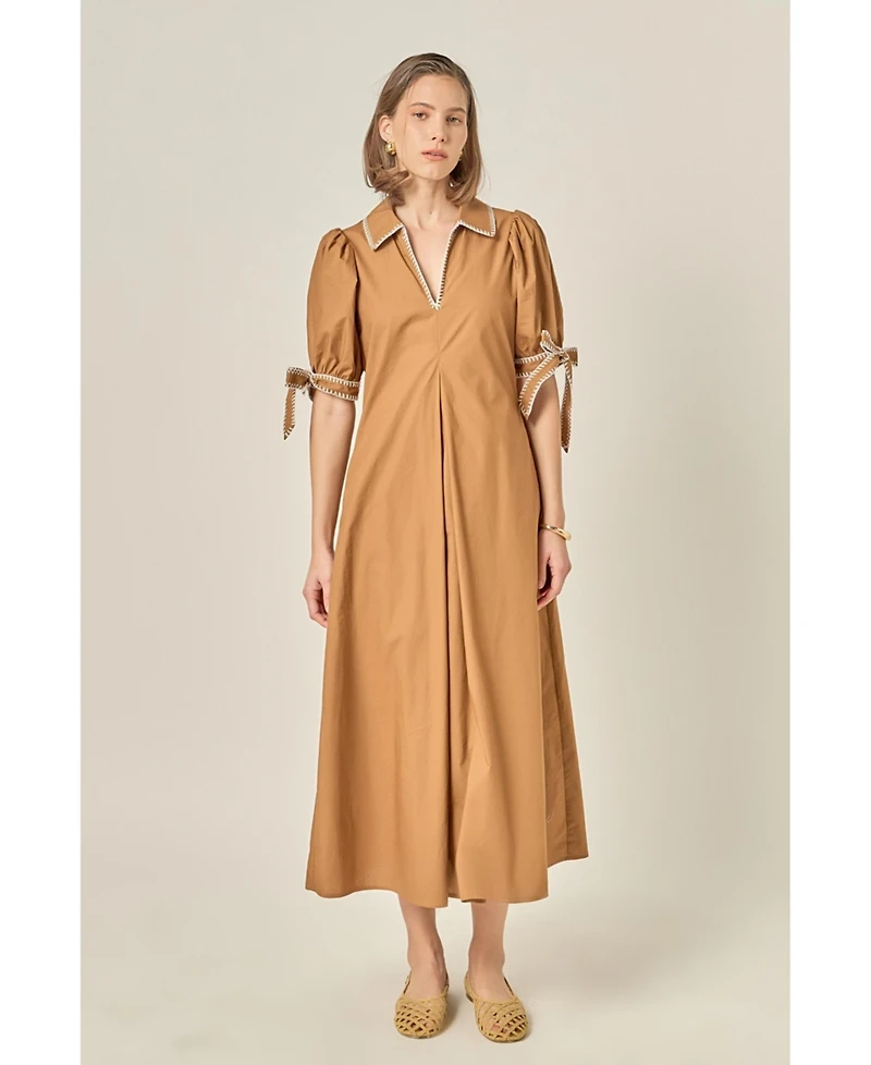 English Factory Women's Stitch Detailed Midi Dress