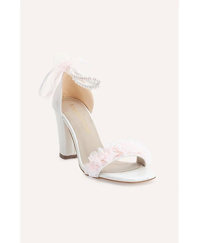 Forever & Always Women's Shoes Elsa Lace Bridal Sandals with Pearls