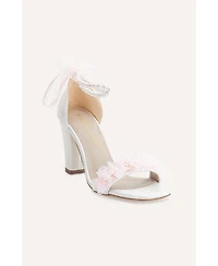 Forever & Always Women's Shoes Elsa Lace Bridal Sandals with Pearls