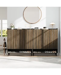 Homfan Shoe Cabinet, Large Shoe Cabinet with 3 Doors, Adjustable Shelves, Shoe Organizer with Doors for Hallway, Entryway, Living Room