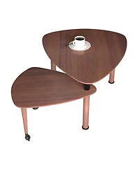 Streamdale Furniture 360 Rotatable Coffee Table for Living Room, Solid Wood Legs, Modern Apartment Furniture