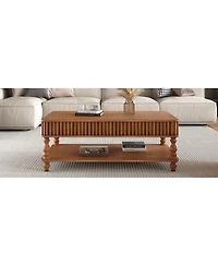 Streamdale Furniture Vintage Lift Top Coffee Table - Solid Wood, Tool-Free Assembly