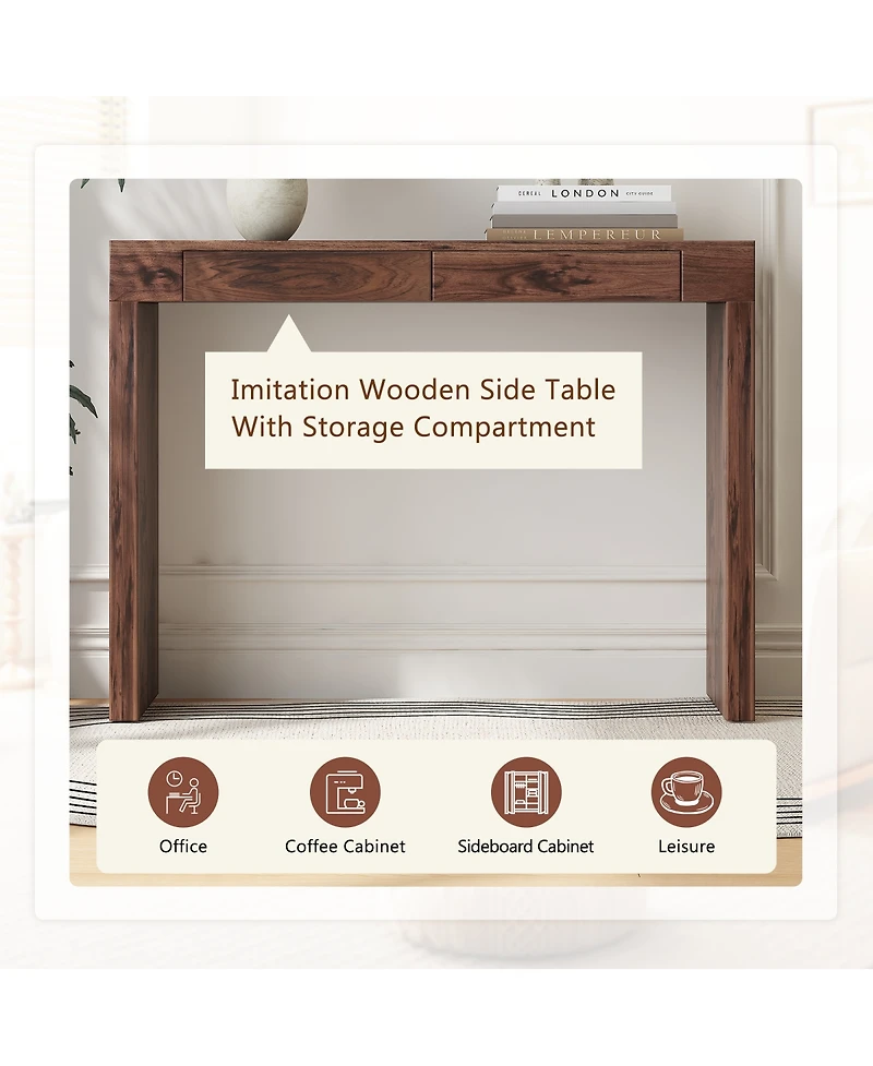 Streamdale Furniture 50-In. Natural Walnut Wood Grain Elegant Feature Bar Table