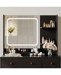 gaomon Makeup Vanity Set with 3-Mode Led Mirror, Stool