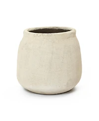 LuxenHome Sahara Stone Planter, 12" Round Cement