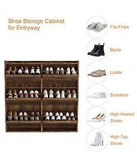 Homfan Shoe Cabinet with Flip Drawers, Hidden Shoe Storage Organizer for Entryway