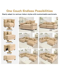 Streamdale Furniture Streamdale Oversized Cloud Modular Sectional Couch, Corduroy
