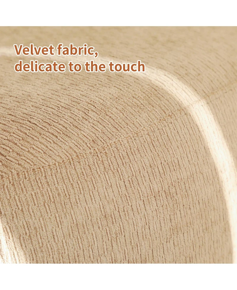 Streamdale Furniture Camel Velvet Accent Chair with Solid Wood Legs