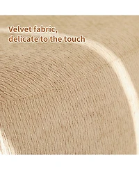 Streamdale Furniture Camel Velvet Accent Chair with Solid Wood Legs