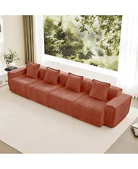 Streamdale Streamlined Deep Seat Modular 4 Seat Boneless Sofa with French Edge Piping,