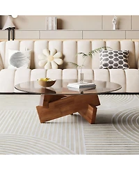 Streamdale Furniture Modern Round Coffee Table, 27.5" x 27.5" x 12.2"